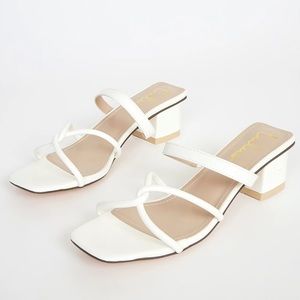 Lulus Leylia White High Heel Sandals